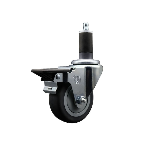 3.5'' Thermoplastic Rubber Swivel 1-1/4'' Expanding Stem Caster with Brake